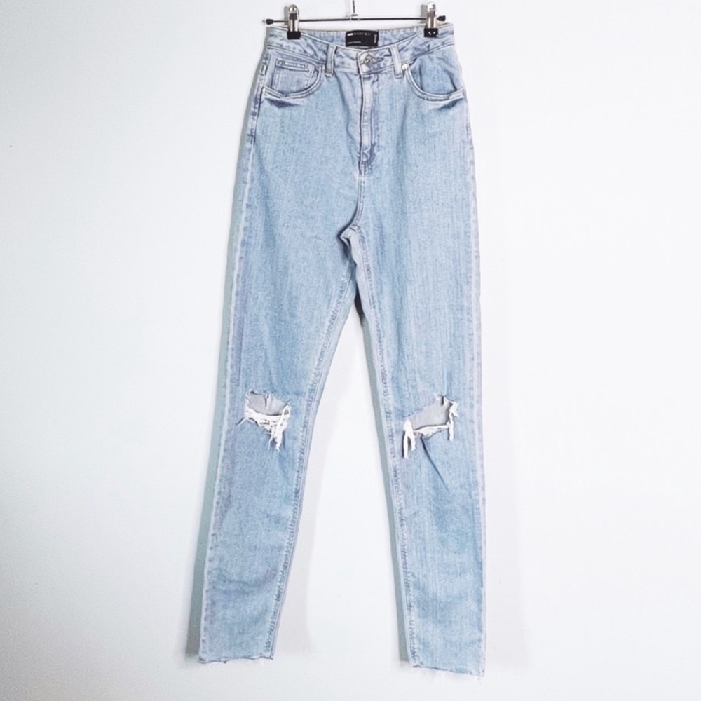 ASOS TALL | Light Wash High Rise Straight Leg/ Baggy Mom Jeans Sz 26